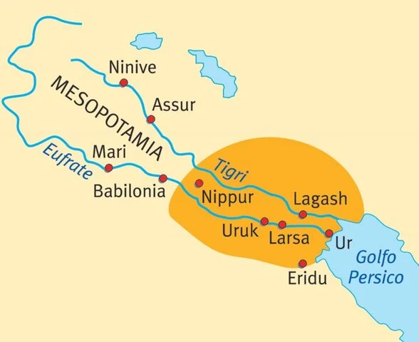 I SUMERI SI INSEDIANO IN MESOPOTAMIA