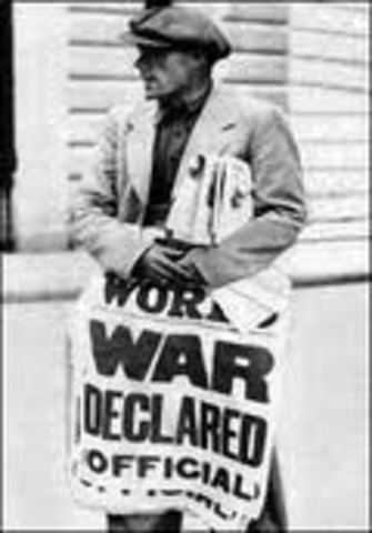 Pres. Woodrow Wilson asks Congress to declare war on Germany