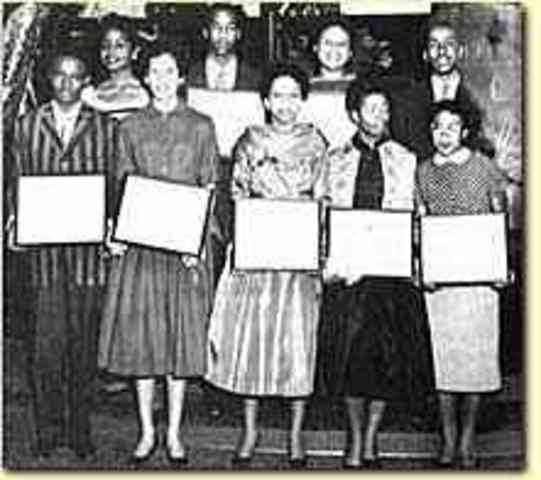 The "Little Rock Nine" are selected. Including Elizabeth Eckford, Minnie Jean Brown, and Ernest Green.