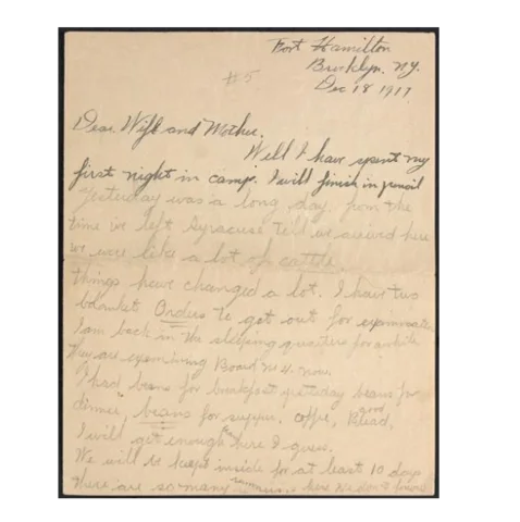 William James Bean first days in camp