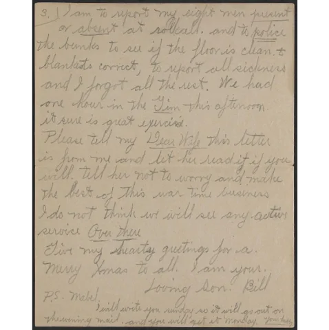 William James Bean task later in the camp