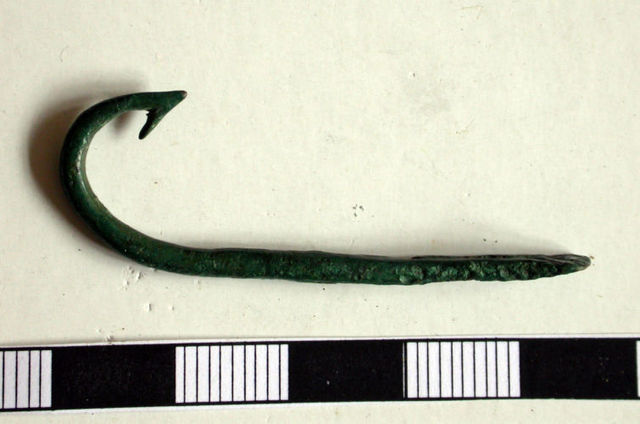 Copper fishing hooks (5000 B.C.)