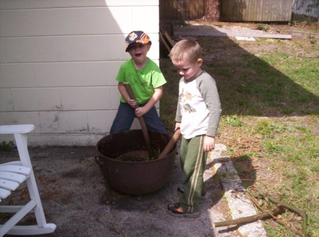 making potions at Grandma & Grandpa's