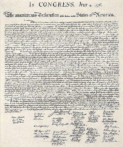 The Declaration of Independence.