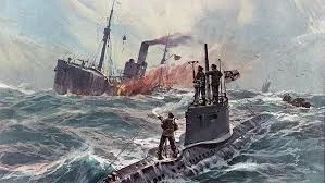The British submarine U-boat sank