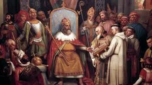 Charlemagne temporarily reverses decline of Western Europe