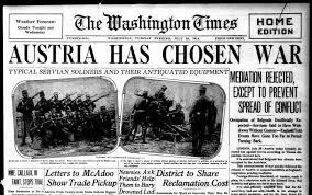 austria-hungary declares was on Serbia and thats the beginning of world war 1