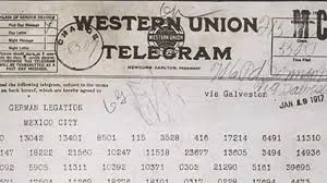 Zimmermann telegram intercepted
