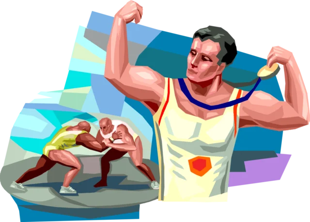My first win during wrestling