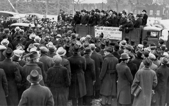 An anti-conscription parade in Montreal