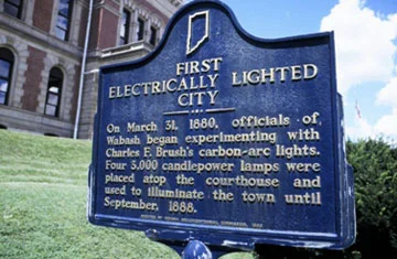 Wabash, Indiana becomes the first city lit by electricity