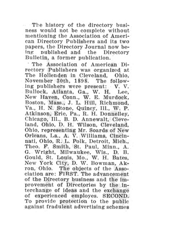 Association of American Directory Publishers (AADP) organized