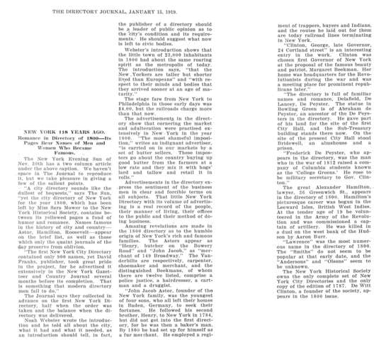 New York Directory 118 Years Ago