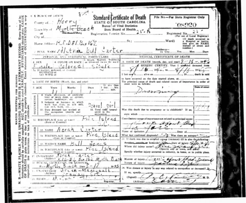 Rape & Murder of Aletha "Lila" Bell Carter