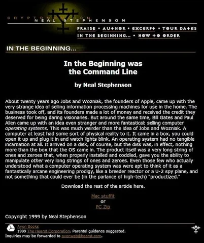 In the Beginning was the Command Line, by Neal Stephenson