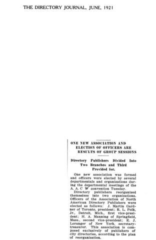 Directory Publishers Divide Into Two Branches