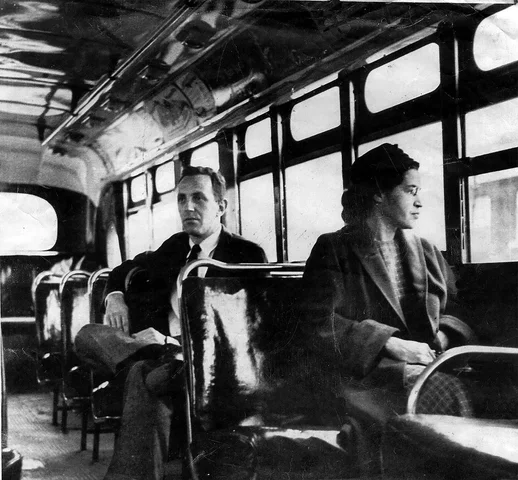 Rosa Parks refuses to give up her seat