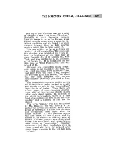 Rare Pre-Civil War Directory