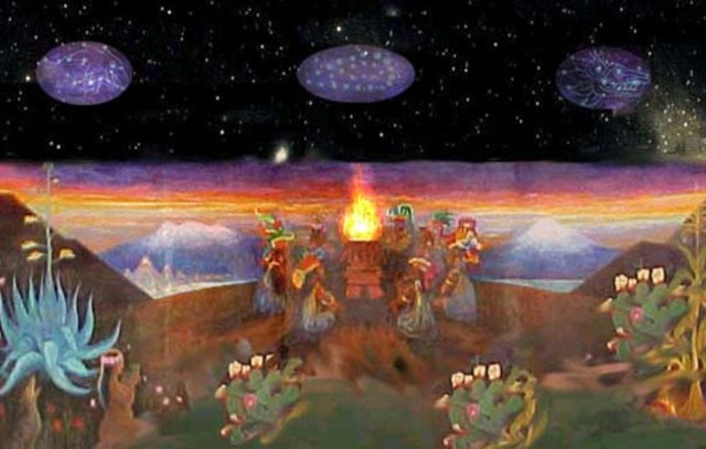 Celebración del segundo Fuego Nuevo por los aztecas en Apaxco