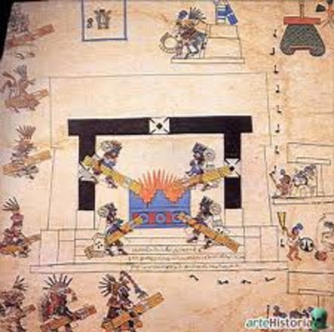 Celebración del Tercer Fuego Nuevo por los aztecas en Tecpayocan