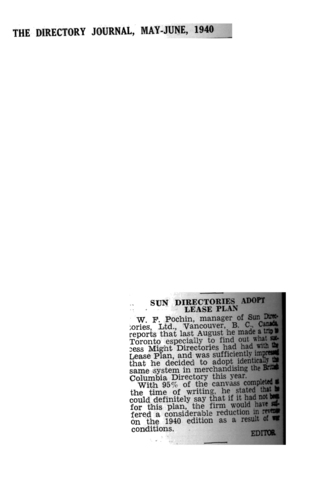 Sun Directories Adopt Lease Plan