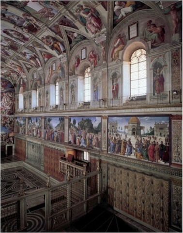 Sistine Chapel With Frescoes Commissioned for the side walls by Pope Sixtus IV