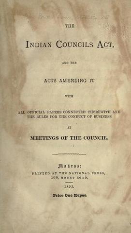India Counicls Act 1892