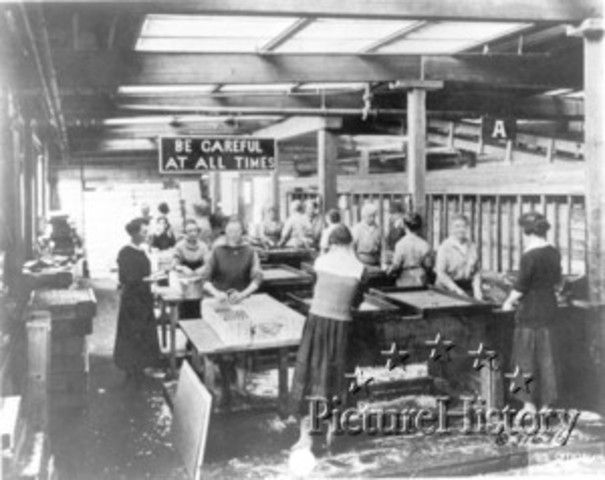 woman started working in factories
