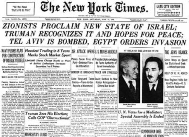 The formation of Isreal as a state.