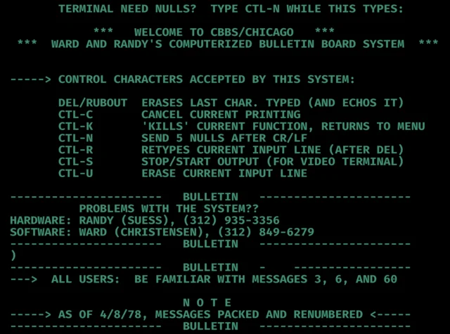 The Creation of the First Bulletin Board System (BBS)