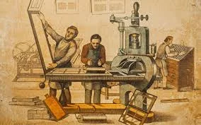Development of moveable type and printing press