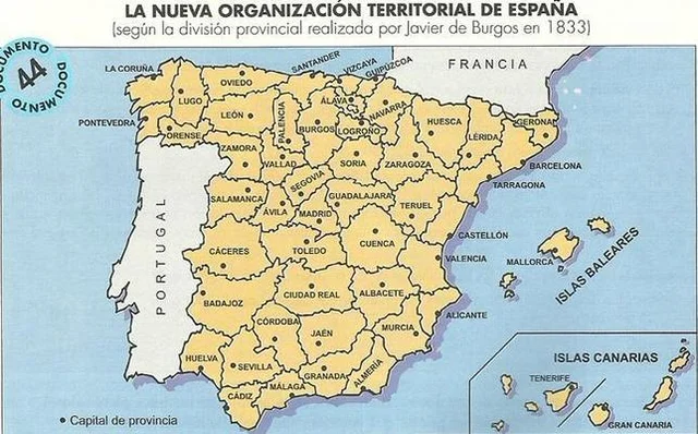 División territorial de Javier de Burgos
