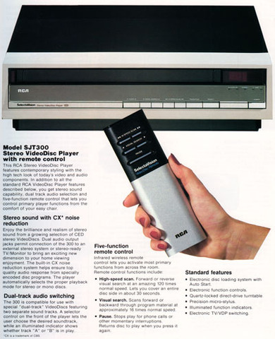 RCA Introduces Their J-Line of CED VideoDisc Players