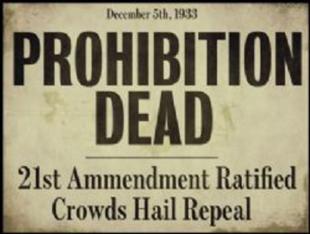 Prohibition was Repealed-21st Amendment