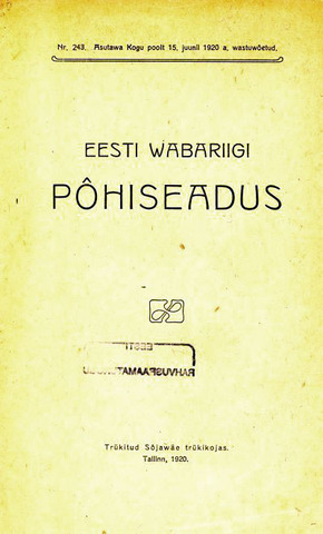 võeti vastu Eesti Wabariigi Põhiseadus