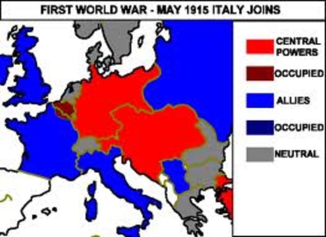 Italy enters war on side of the Allies