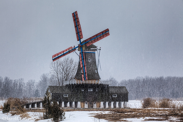 First wind-driven sawmill