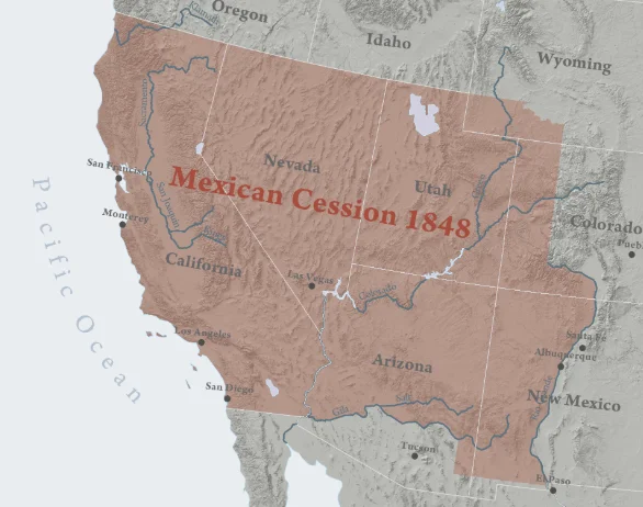 Mexico loses California, New Mexico, and Arizona