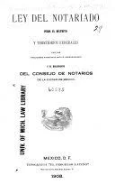 Ley del Notariado para el Distrito y Territorios Federales de 1901