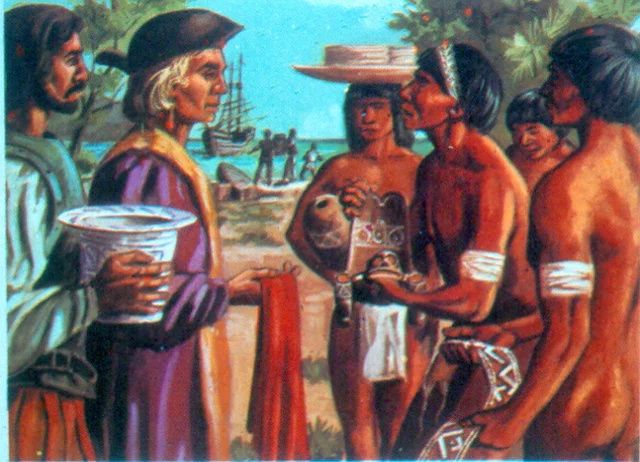 The meeting with the indigenous Taíno people