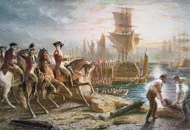 Washington arrives on outskirts of Boston with Continental troops