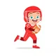 Niño lindo niño feliz jugar fútbol americano   vector premium
