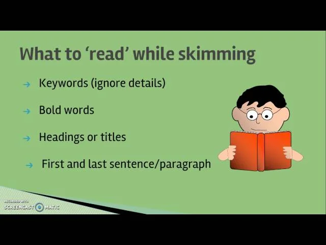 Skimming Paragraphs