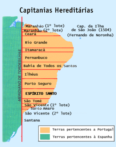 Começam as capitanias hereditárias