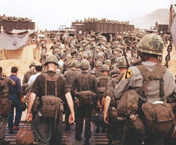 President Lyndon B. Johnson sent the first 60,000 ground troops to Vietnam