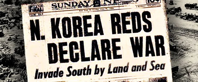 North Korea invades South Korea.