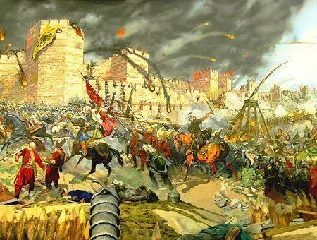 Fall of Constantinople to the Ottoman Turks, marking the end of the Byzantine Empire.