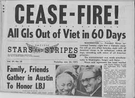 United States and North Vietnam agree to a cease fire