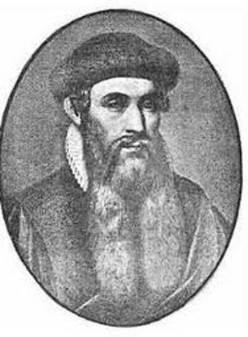 Johann Gutenburg invents the printing press
