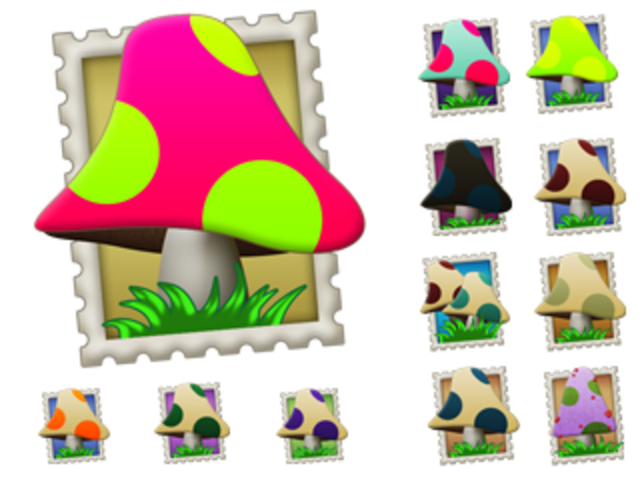 First Mushroom On stamp